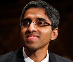 Dr. Vivek Murthy appears on Capitol Hill in Washington.