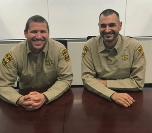 Lt. Jarrod Slindee, left, and Capt. Mark Pfetzer of the San Juan County Sheriff's Office are preparing for the race of a lifetime, competitive rowing across the Atlantic Ocean, to bring attention to the number of first responders lost to suicide. (Photo/SJSO)