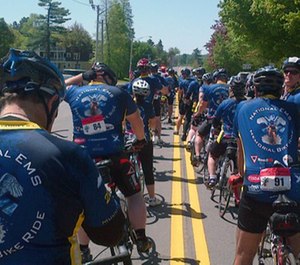 The participants began their journey in Boston on Saturday and will have traveled over 500 miles when they reach the National Harbor. (Photo/National EMS Memorial Bike Ride)