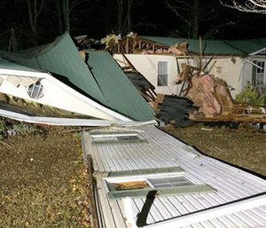A suspected tornado killed multiple people in Alabama as a line of severe storms moved across the South overnight. (Bill Castle/abc3340.com via AP)
