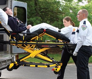 Powered patient transport equipment can reduce the frequency of on-the-job injuries that commonly occur among EMS providers. (photo/Stryker)