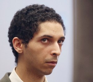 Tyler Barriss appears before Judge Bruce Brown Tuesday, May 22, 2018 in a preliminary hearing in Wichita, Kan.