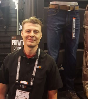 5.11 Tactical spokesman Michael Anderson delighted Doug Wyllie with the news that the company is now offering a line of tactical jeans.