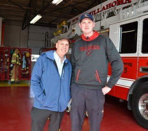 Tullahoma Firefighter Brandon Berridge, who stands at 7 feet tall, may be the world's tallest firefighter. (Photo/City of Tullahoma, TN - Government Facebook)