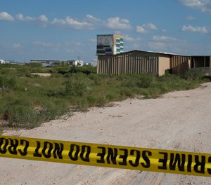 Crime scene tape surrounds the home of Seth Aaron Ator, the alleged gunman in a West Texas rampage Saturday, on Monday, Sept. 2, 2019, near Odessa, Texas. (AP Photo/Sue Ogrocki)