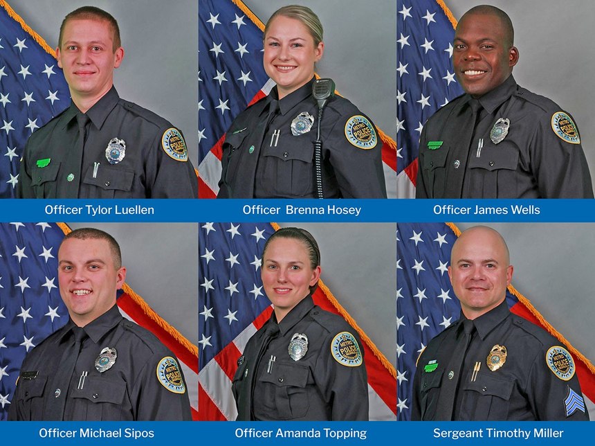 Team of six officers recognized for their quick thinking and brave actions as a bomb threat became a reality in downtown Nashville, Tenn. (Courtesy photo)
