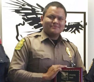 This undated photo provided by the Navajo Nation Office of the President and Vice President, shows Navajo Nation police officer James Largo. (Navajo Nation Office of the President and Vice President via AP)