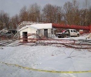 The site of the collapsed cell phone towers.