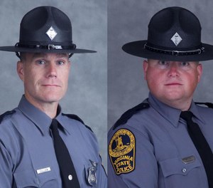 These undated file photo provided by the Virginia State Police show Trooper-Pilot Berke M.M. Bates and Lt. H. Jay Cullen. (Photo/Virginia State Police)