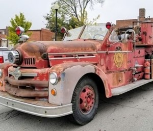 Independence firefighters are restoring a ladder truck from 1952, the department's first truck with an attached ladder. (Photo/Independence Fire Dept.)