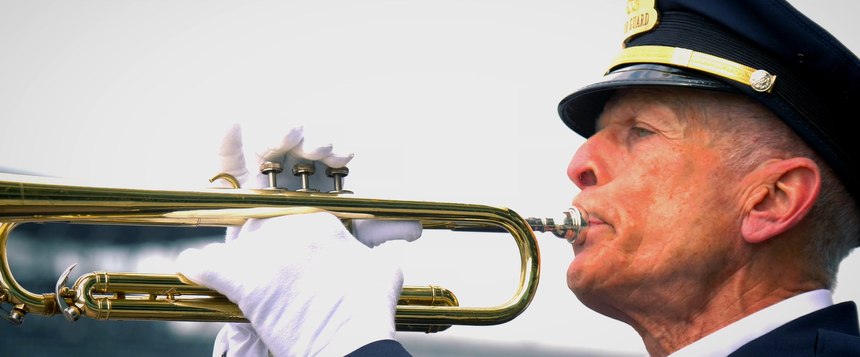 Stagg's first time playing "Taps" was while he was part of an Honor Guard for an Air Force troop whose remains were found and sent home.