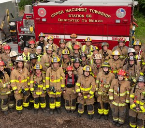 Volunteers from the Upper Macungie Fire Station 56 pose for a group shot.