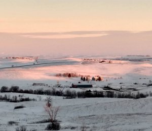 View from the hotel where Farina spent one night. The camps are not visible, but they are about 8 miles north of the hotel.