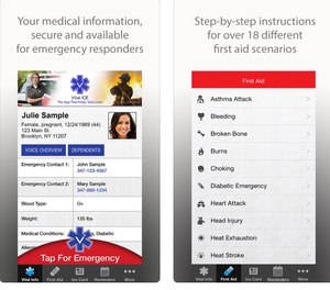 The Vital ICE app is available for use on smartphones via the code 1050. ICE stands for In Case of Emergency. (Photo/App Store)