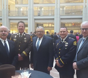 From left: Chief (ret.) Terry Gainer, Captain Steve Snow, Chief (ret.) Chuck Ramsey, Lieutenant Jason Keckler, and Doug Wyllie, PoliceOne Editor in Chief. (P1 Image)