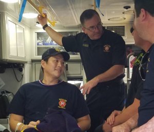 William An being released from the hospital after he was shot twice while on duty.