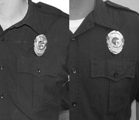 Badge Keeper: Before and after.
