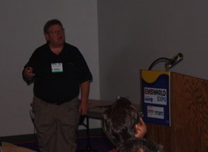 Image Drew JohnsonDr. Bryan Bledsoe discusses the new myths and urban legends in EMS at the EMS World Expo in Las Vegas.