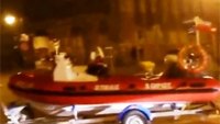 Runaway fire boat caught on video