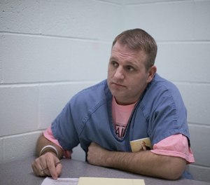 Ammon Bundy in Multnomah County Detention Center, where he is being held. (Photo/The Oregonian)
