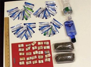 In this undated photo provided by the New York City Department of Investigation, contraband smuggled by an undercover investigator into Rikers Island jail facilities is shown. (AP Photo/New York City Department of Investigation)