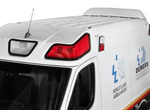 Image DemersIn addition to their Anti-Idling System, Demers ambulances feature an aerodynamic design. 