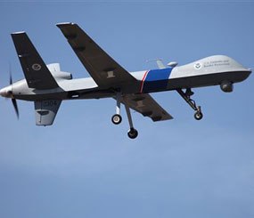 This undated photo provided by U.S. Customs and Border Protection shows an unmanned drone used to patrol the U.S.-Canadian border.