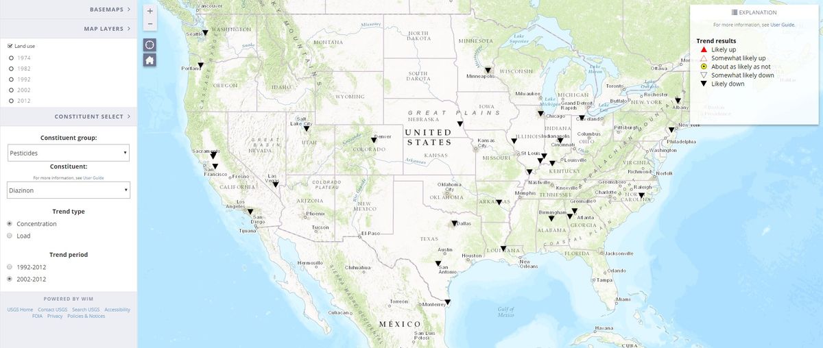 Using the USGS Nationwide Water Quality Map