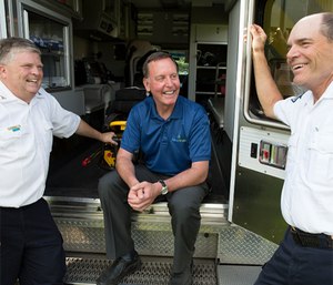 Brian LaCroix and Charles Lick, MD, have worked together at Allina Health EMS for two decades.