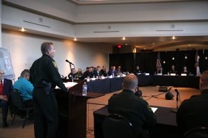 Broward Sheriff Scott Israel speaks before the the Marjory Stoneman Douglas High School Public Safety Commission on Thursday, Nov. 15, 2018, in Sunrise, Fla.