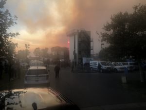 November 8th, 4:11pm, the BCSO ICP: Smoky conditions welcome mutual aid dispatchers just a couple of hours after they arrived on scene to assist.