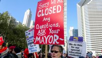 As Teachers Strike, Chicago Mayor Offers Deficit Fix
