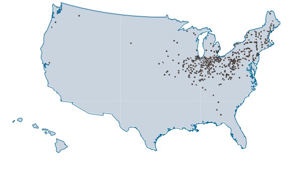 Map of U.S. combined sewer systems
