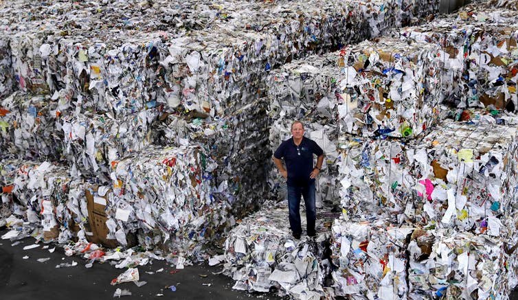 Scrap materials are piling up at U.S. recycling center