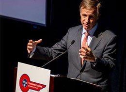 In this March 25, 2014, file photo, Tennessee Gov. Bill Haslam speaks at a luncheon in Nashville, Tenn.