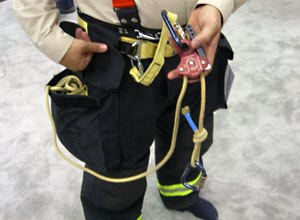 Photo Jamie ThompsonLion Apparel's Personal Rescue System is shown at FDIC.