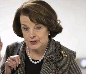 In this Feb. 25, 2013 file photo, Sen. Dianne Feinstein, D-Calif. speaks with reporters on Capitol Hill in Washington.