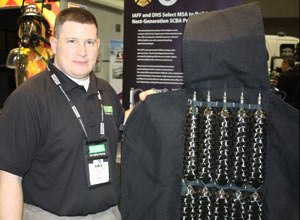 Photo Scott BrunerMSA's Henry Fonzi shows off the pressure-vessel cylinders that will make the SCBA not only feel considerably lighter, but also offer improved flexibility and a lower profile.