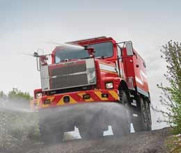Pierce's display at this year's Fire Rescue International Exhibition includes the Hawk Extreme wildland apparatus.