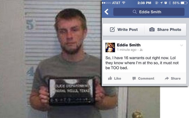 dumb criminals on facebook. kid brags about his warrants on facebook