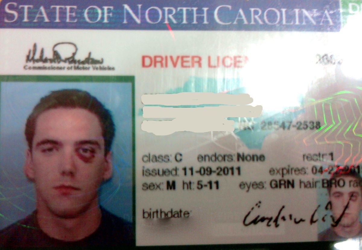 Funny Driver''s License - Black Eye
