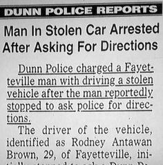 thief arrested after asking for directions
