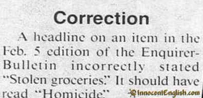 correction, it was a homocide, not stolen groceries