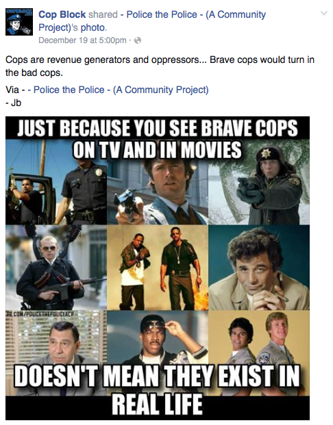 movie cops and real cops, according to cop block