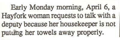 maid not folding towels properly