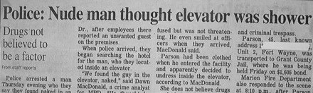 nude man thought elevator was shower