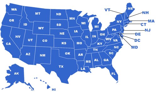 The USA map