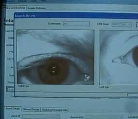 Technology from BI2 snaps a photo of the iris and searches a database for a match. It also has the ability to recognize faces (BI2 Photo).