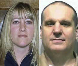 Jayme Biendl, left, was found dead at the chapel of the Monroe Correctional Complex on Saturday night. Inmate Byron Scherf was suspected of strangling her with a microphone chord in an escape attempt. (AP photo)