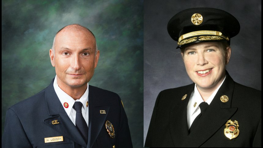 Glen Echo Fire Department Chief Herbert Leusch and San Francisco Fire Department Chief Joanne Hayes-White are the 2018 Fire Chief of the Year honorees.